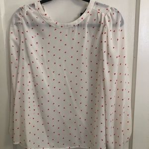 Banana Republic cream and hearts blouse